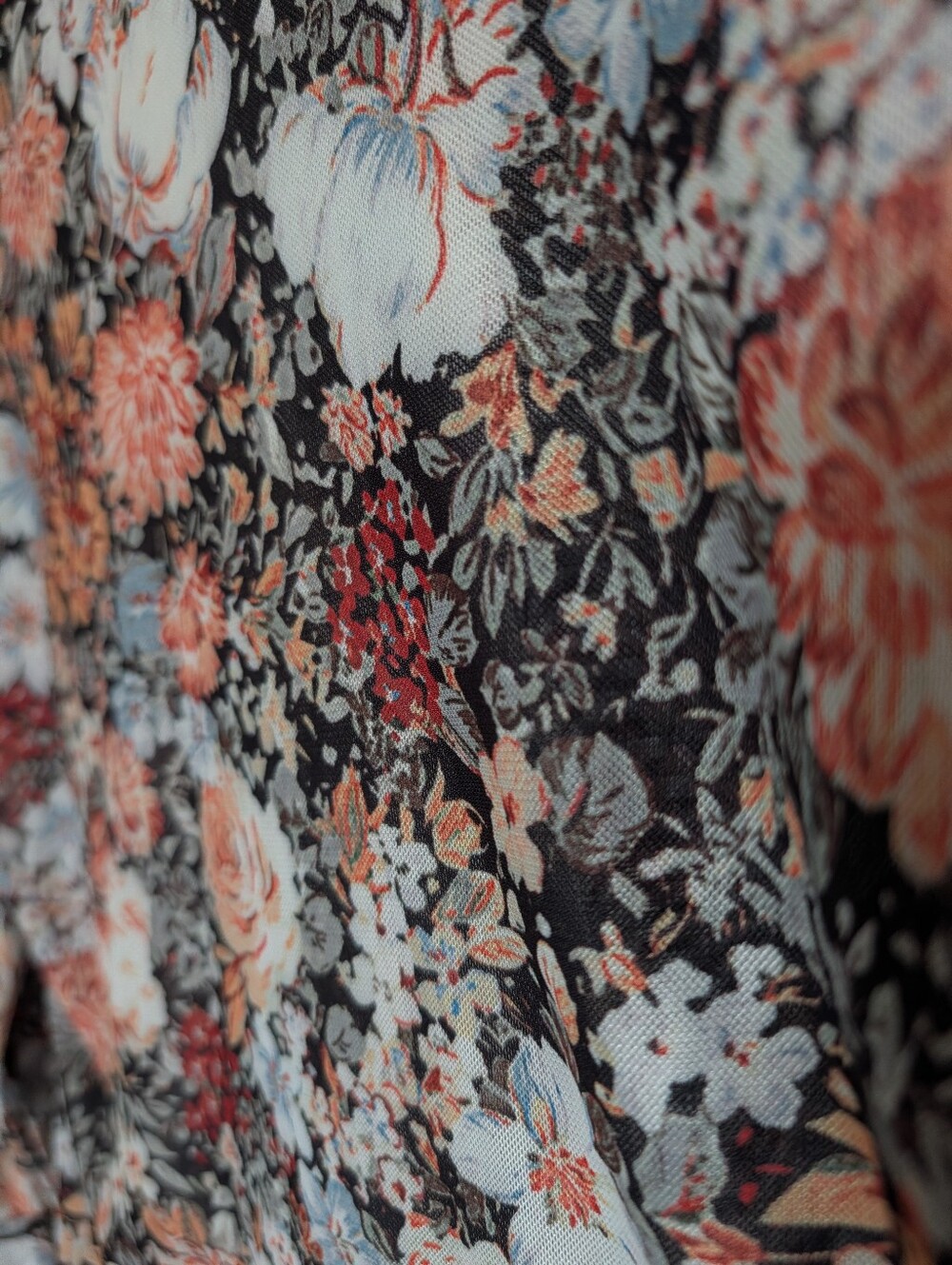 Floral Long Sleeve Mesh Top in Multicolor - Picture 4 of 5